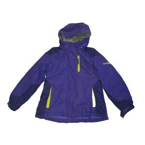 Hemisphere Girl Windbreaker Jacket Zipper Button Snap Outdoor Blue Size 7/8 G002